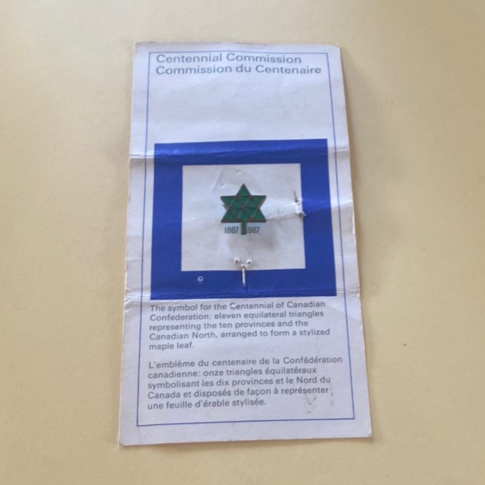 Centennial Commission Symbol Stickpin On Original Card